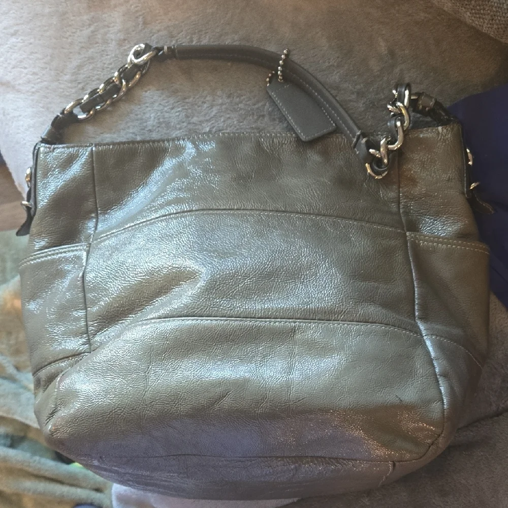 Coach Metallic Green Shoulder Bag - Picture 5 of 6